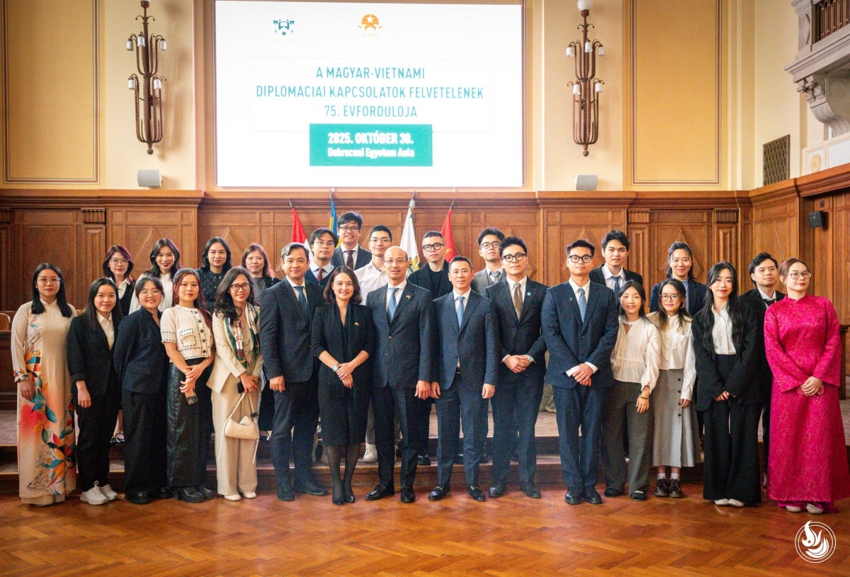 Tại Lễ kỷ niệm 75 năm Quan hệ Ngoại giao Việt Nam-Hungary. Ảnh: FBNV