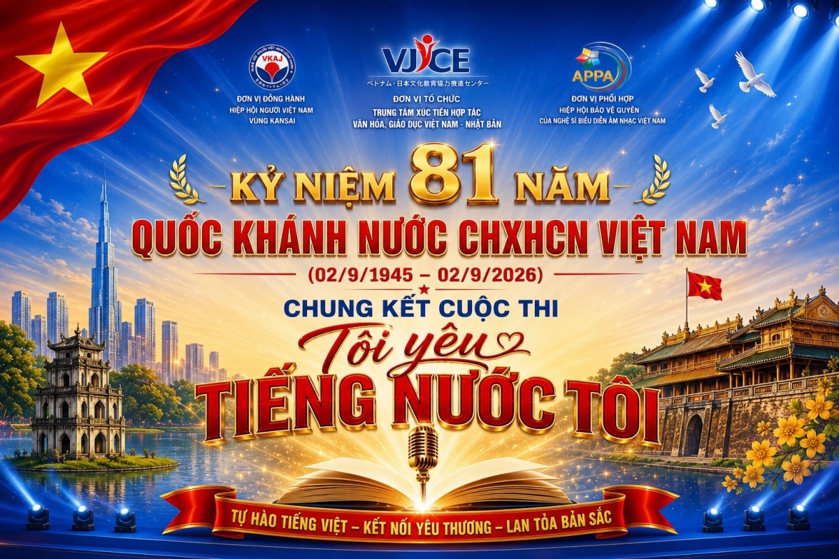 Vòng Chung kết Cuộc thi “Tôi yêu Tiếng Nước Tôi” năm 2026 sẽ diễn ra ngày 23/8 tại thành phố Higashi Osaka, Nhật Bản