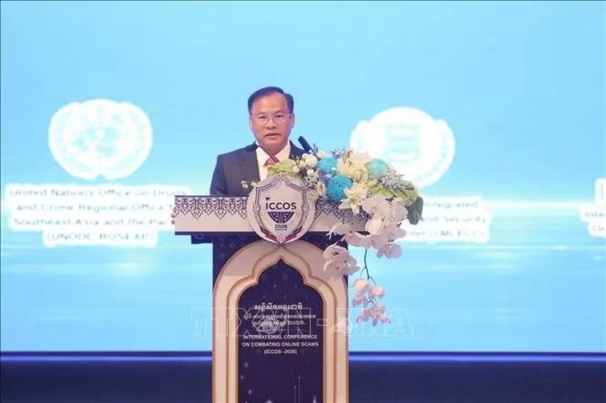  Thứ trưởng Bộ Công an Nguyễn Văn Long phát biểu. Ảnh: Minh Hưng/TTXVN