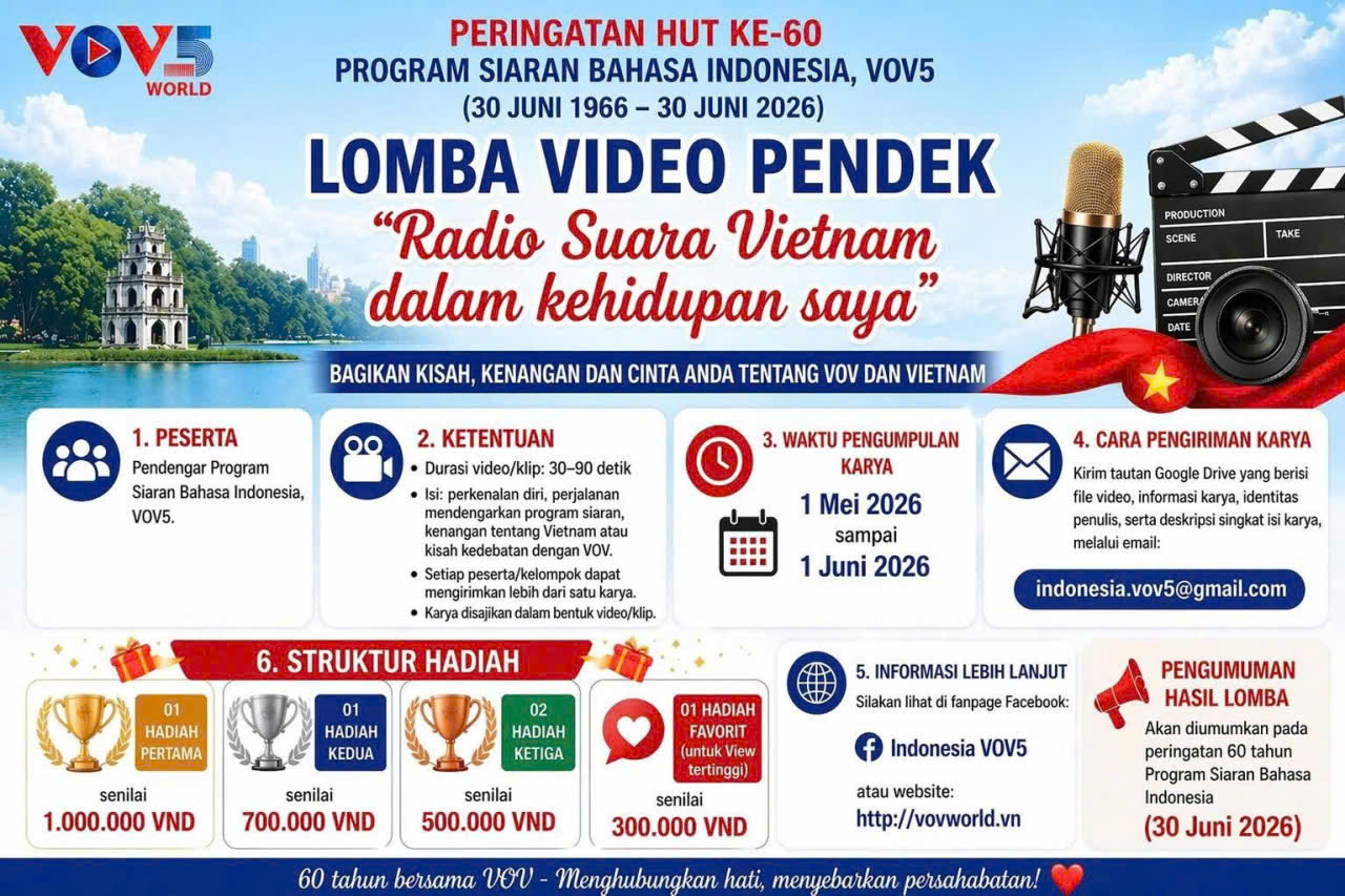 Canangkan Lomba Membuat Video/Klip Pendek dengan Tajuk: "Radio Suara Vietnam dalam Kehidupan Saya"