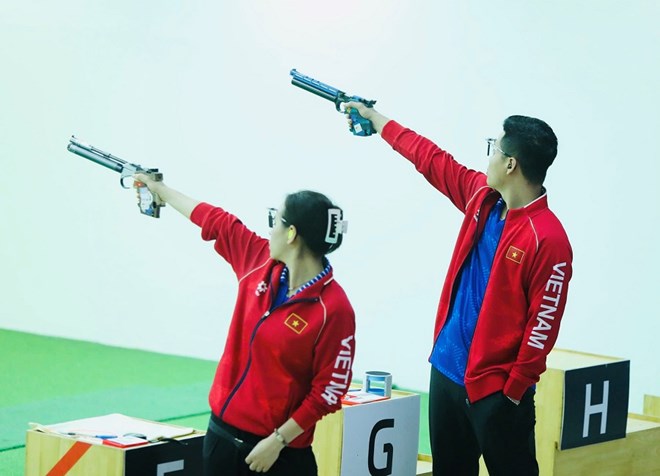 Schützin Trinh Thu Vinh nimmt an nationaler Schießmeisterschaft der starken Mannschaften 2026 teil