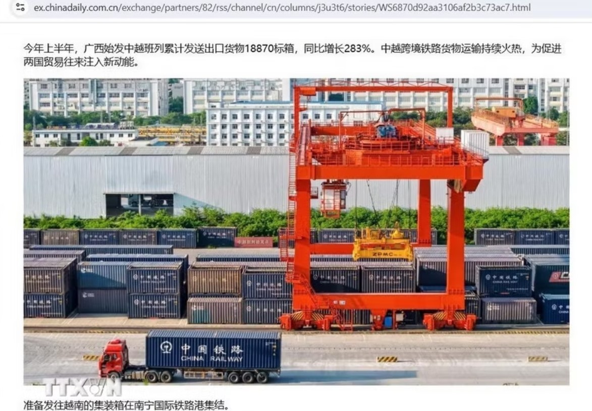Vietnam y China inauguran una nueva ruta ferroviaria logística transfronteriza