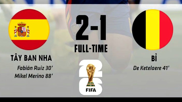 Ｗ杯　サッカー＝スペインがベルギー下し4強、メリーノが再び決勝弾　