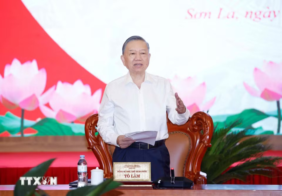 トー・ラム書記長・国家主席:ソンラ省は「4つの経済圏、2つの成長拠点、7つの発展回廊」に基づく地域計画策定を