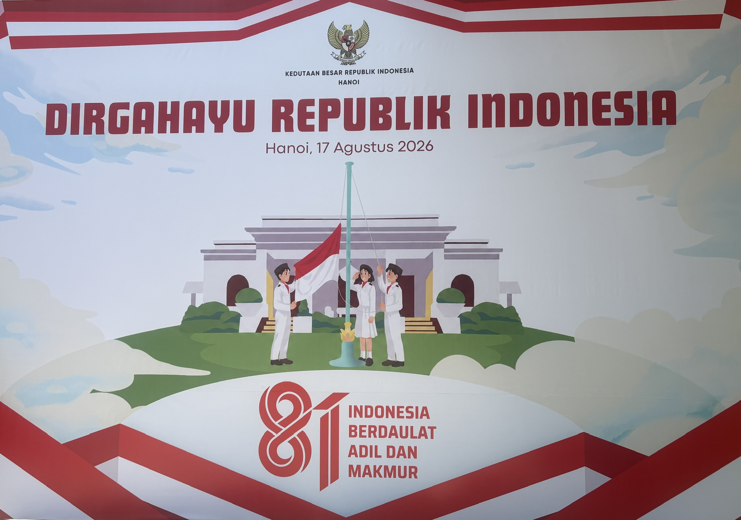 Upacara Pengibaran Bendera Memperingati HUT ke-81 Hari Kemerdekaan Republik Indonesia