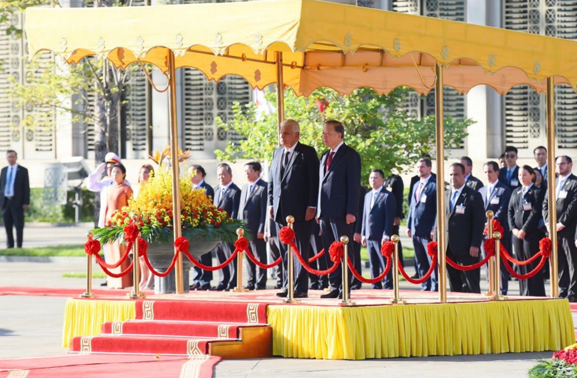 អគ្គលេខាបក្ស ប្រធានរដ្ឋ លោកតូ ឡឹម អញ្ជើញជាអធិបតីពិធីទទួលស្វាគមន៍ប្រធានាធិបតីនៃសាធារណរដ្ឋប៉ាណាម៉ា