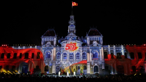 Stunning 3D mapping show marks 50th anniversary of Sai Gon-Gia Dinh renamed Ho Chi Minh 