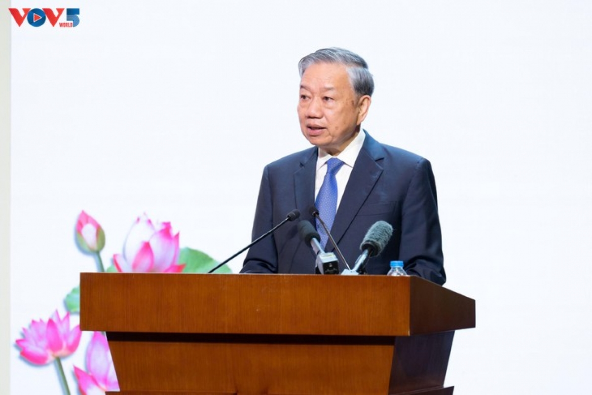 Sekjen To Lam berbicara pada acara tersebut (Foto: VOV)