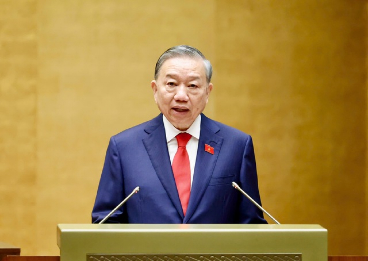 General Secretary and President To Lam speaks at the National Assembly (Photo: VGP)