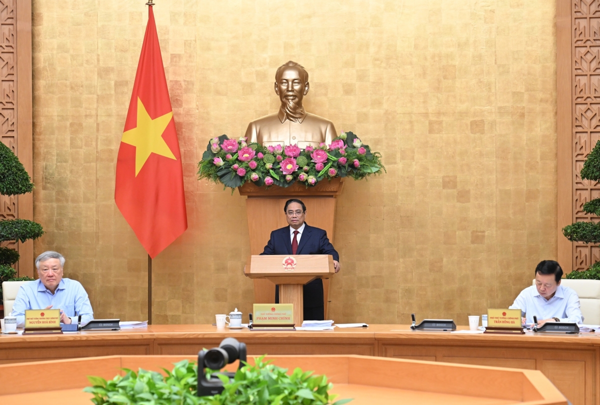 Thủ tướng Phạm Minh Chính phát biểu. Ảnh: VOV