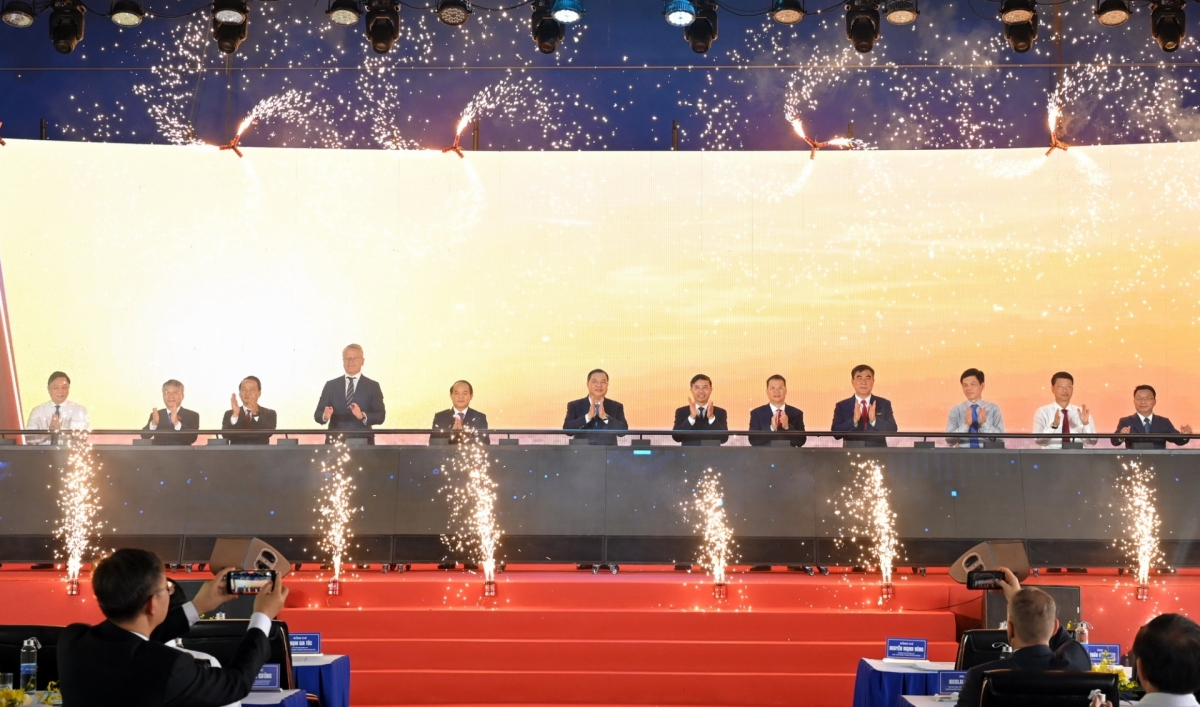 Ceremony to officially launch the construction of Lien Chieu Container Port. Photo: Dinh Thieu/VOV-Central Vietnam