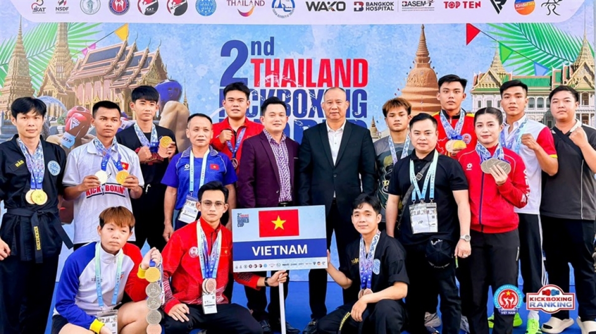 El equipo vietnamita de kickboxing obtiene resultados impresionantes en el Campeonato Mundial 2026. Foto: tdtt.gov.vn