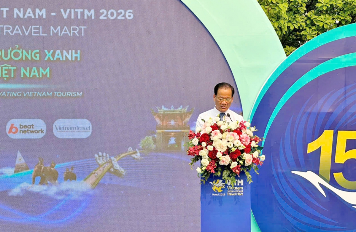 លោក ង្វៀន ហុងហៃ អនុប្រធានសមាគមទេសចរណ៍វៀតណាមថ្លែងក្នុង​កម្មវិធី ។ រូបថត៖ Huyen Trang/VOV