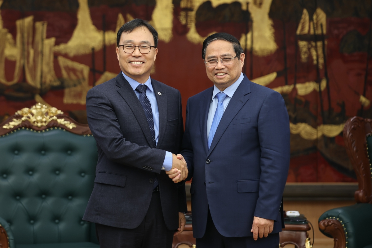 PM Pham Minh Chinh menerima Dubes Republik Korea untuk Vietnam. Foto: VGP