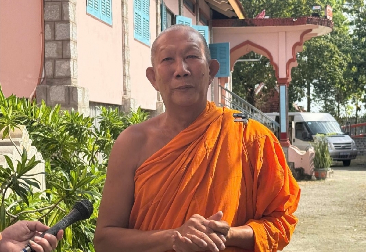 El venerable Chau Son Hy, vicepresidente del Consejo Administrativo de la Sangha Budista de Vietnam en la provincia de An Giang. Foto: VOV