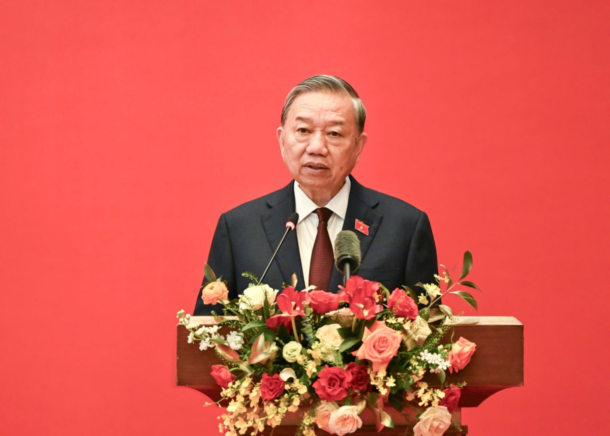 Tổng Bí thư, Chủ tịch nước Tô Lâm dự và phát biểu tại hội nghị công bố các Quyết định của Bộ Chính trị về công tác cán bộ tại Đảng ủy Quốc hội. Ảnh: Văn Hiếu/VOV