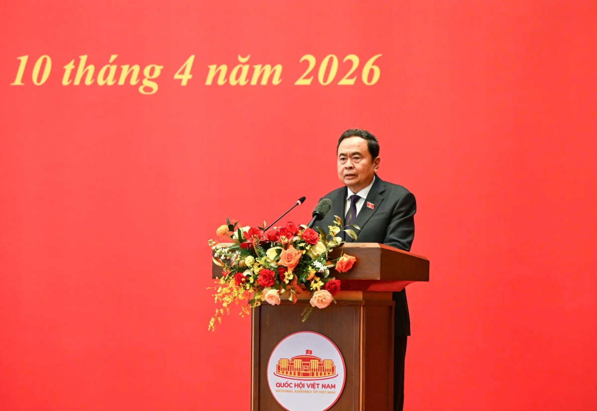 
Chủ tịch Quốc hội Trần Thanh Mẫn phát biểu. Ảnh: Văn Hiếu/VOV