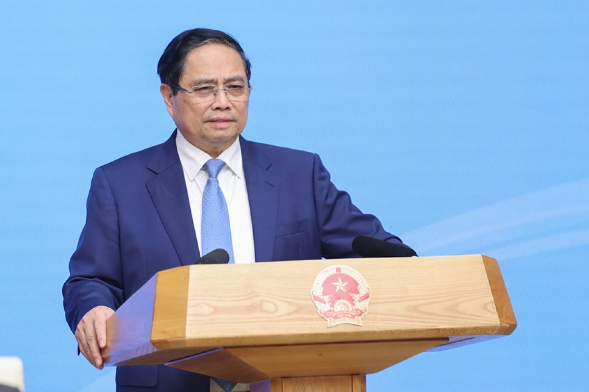 Prime Minister Pham Minh Chinh speaks at the conference (Photo: VGP)