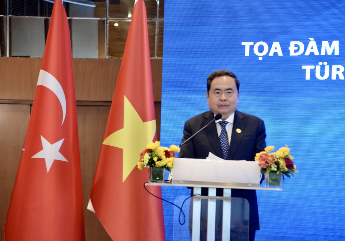 El presidente de la Asamblea Nacional de Vietnam, Tran Thanh Man, interviene en el Diálogo. Foto: Le Tuyet/VOV