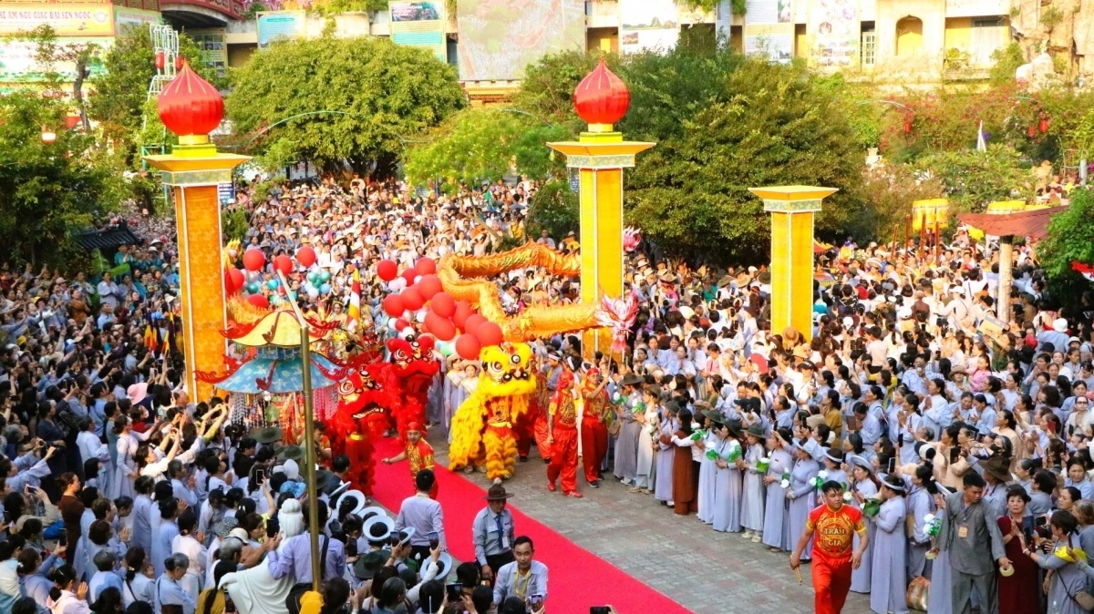 The Avalokitesvara Bodhisattva worship ceremony is the most significant ritual of Da Nang’s Avalokitesvara Festival 2026 (Photo: VOV)