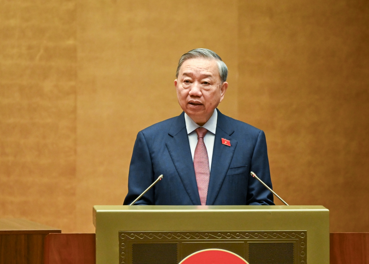 Party General Secretary To Lam speaks at the 1st session of the 16th National Assembly (Photo: VOV)