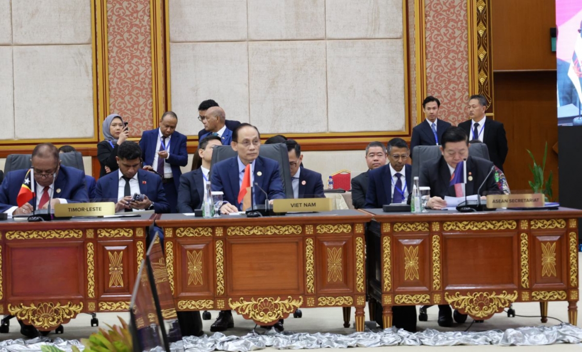 Menlu Vietnam, Le Hoai Trung dalam konferensi tersebut (Foto: VNA)
