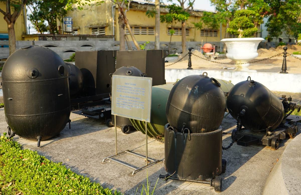 Mines used by Naval Unit 23 to blockade the waters of Cua Viet (Quang Tri province) and destroyed many enemy vessels during the 1972 Spring–Summer Campaign. (Photo: Mai Dung/laodong.vn)