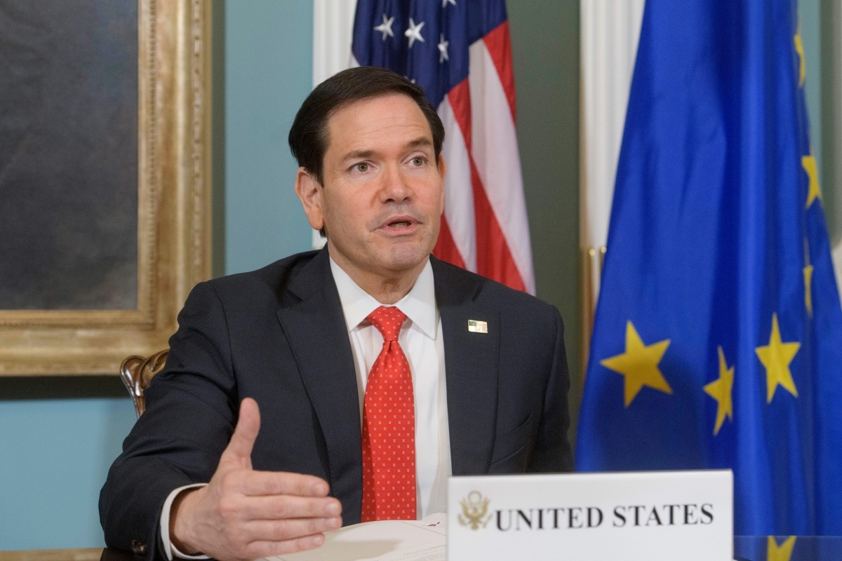 លោក Marco Rubio រដ្ឋមន្ត្រីការបរទេសអាមេរិក ថ្លែងនៅក្នុងព្រឹត្តិការណ៍មួយនៅទីក្រុងវ៉ាស៊ីនតោន ថ្ងៃទី ២៤ ខែមេសា ឆ្នាំ ២០២៦។ (រូបថត៖ AP/Rod Lamkey, Jr.)