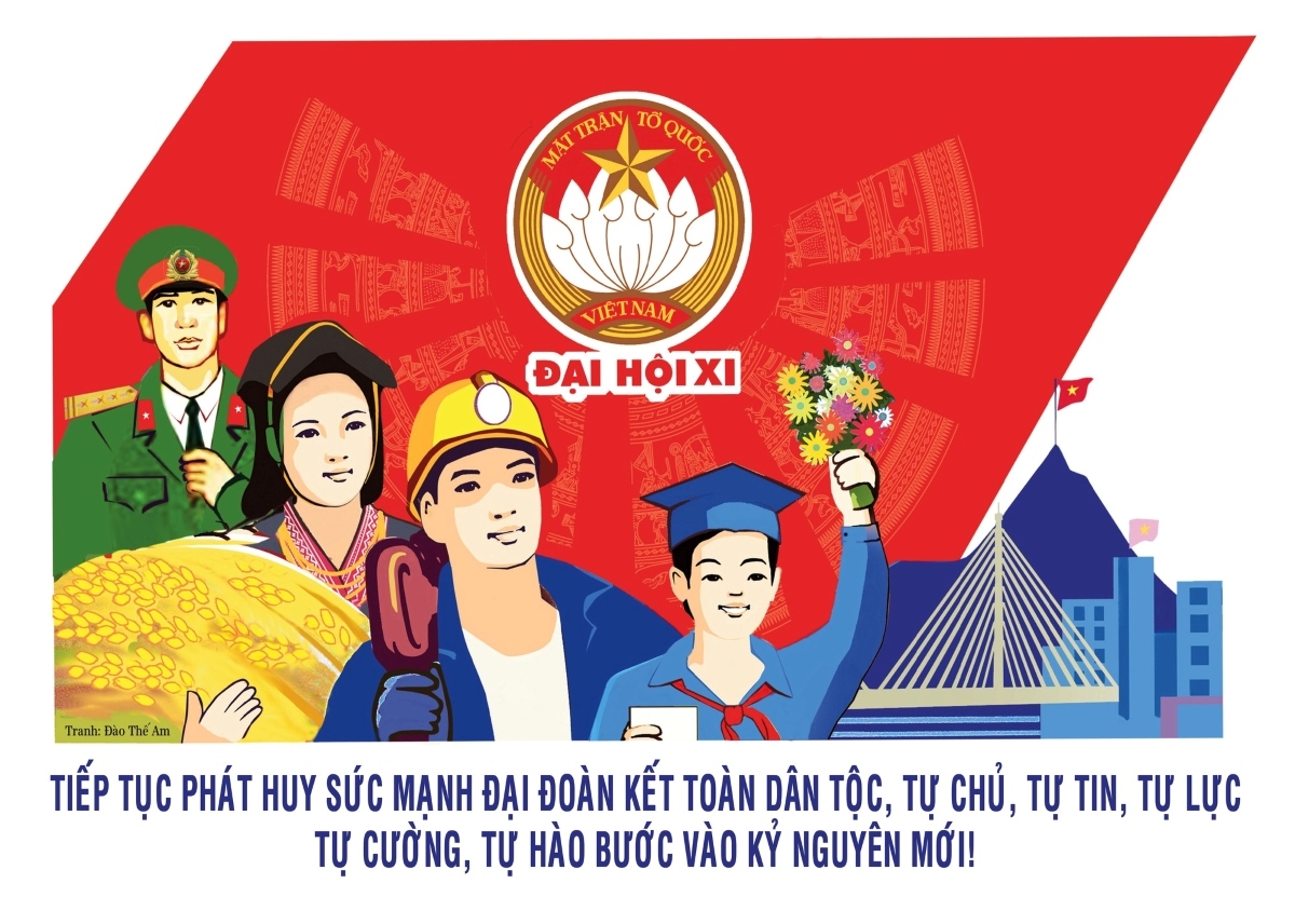 Áp phích chào mừng Đại hội đại biểu toàn quốc Mặt trận Tổ quốc (MTTQ) Việt Nam lần thứ XI, nhiệm kỳ 2026-2031. Ảnh: VGP