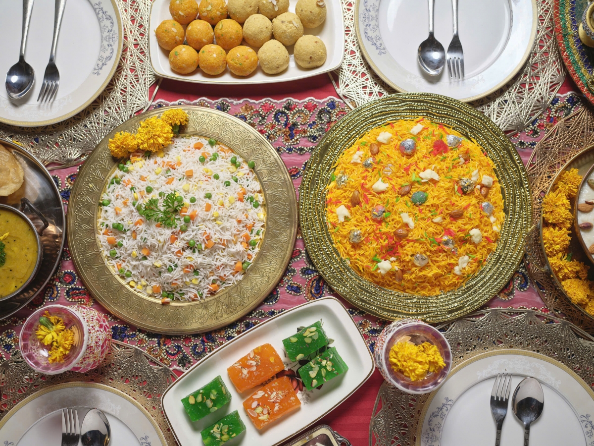 Pakistani dinner table with rice dishes (Photo credit: Ambassador Kohdayar Marri)