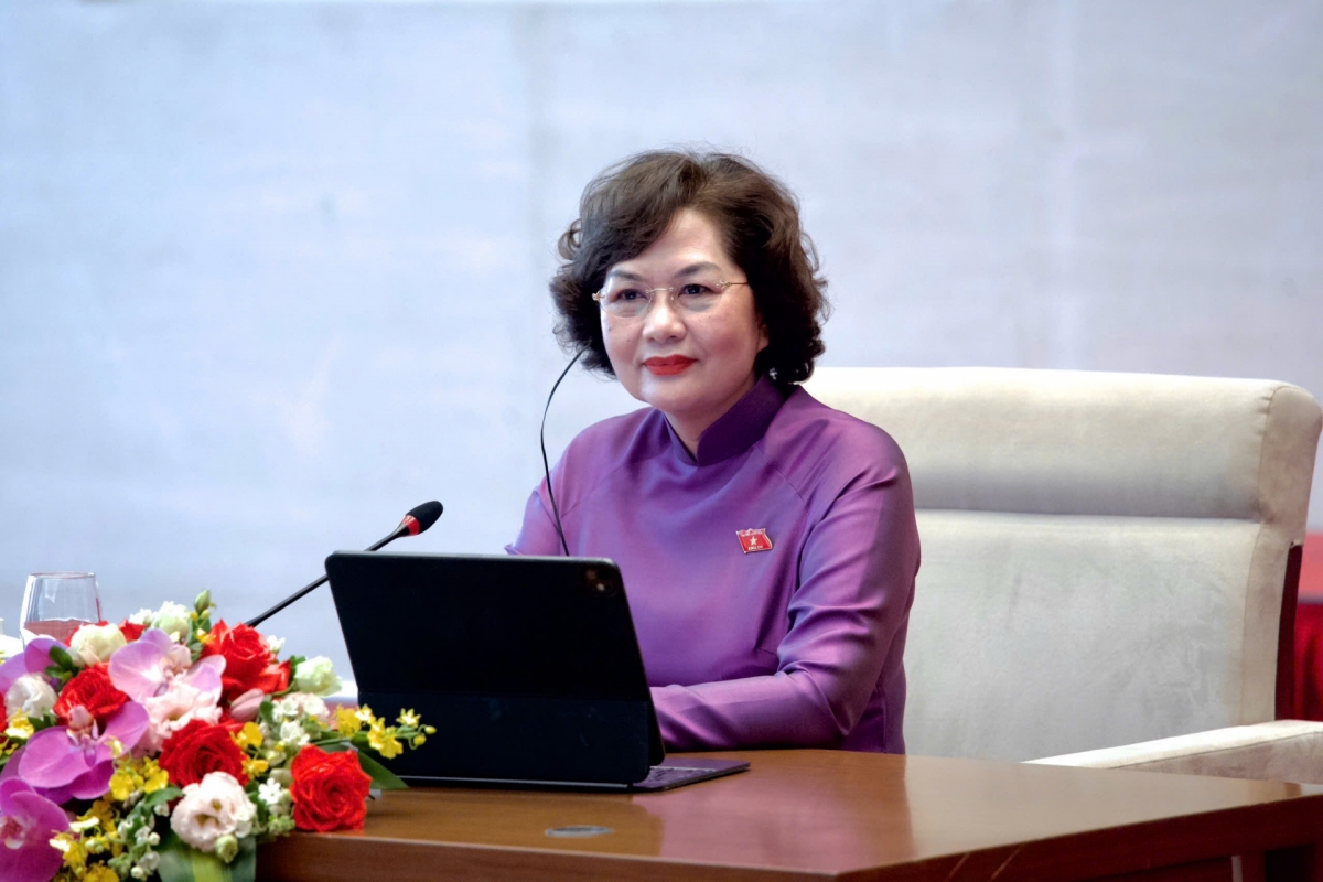  Phó Chủ tịch Quốc hội Nguyễn Thị Hồng tại buổi làm việc với Đoàn doanh nghiệp cấp cao của Hội đồng Kinh doanh Hoa Kỳ - ASEAN (USABC). Ảnh: quochoi.vn