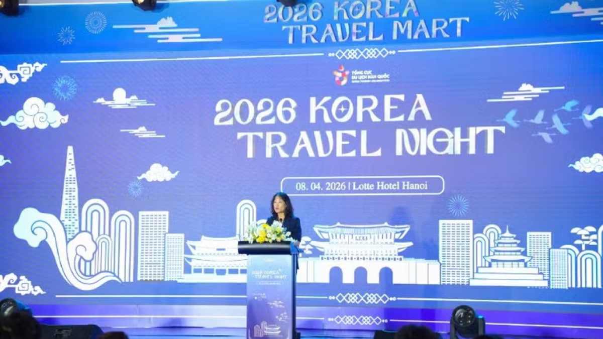 행사에서 축사를 하고 있는 박은정 한국관광공사(KTO) 베트남 지사장 (사진: nhandan.vn)