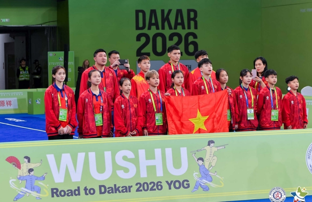 Das vietnamesische Wushu-Team rangiert an 4. Stelle. (Foto: Vietnam Sport)