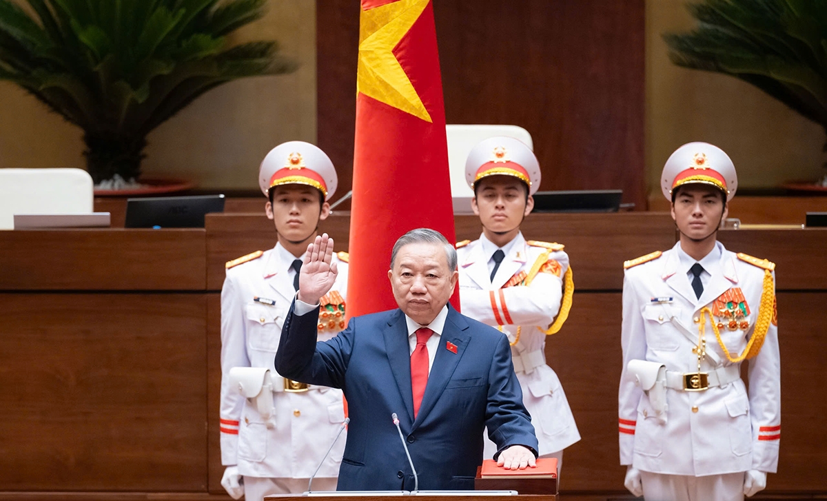 General Secretary and President To Lam takes the oath of office. (Photo: National Assembly)
