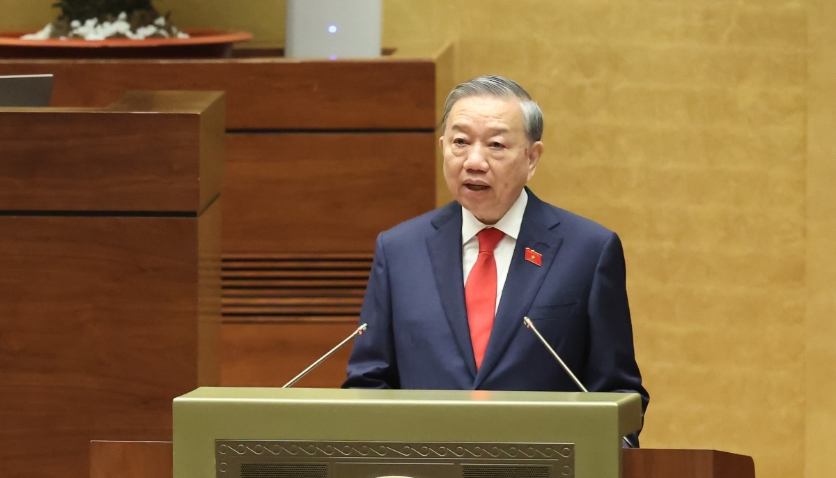 Tổng Bí thư, Chủ tịch nước Tô Lâm phát biểu trước Quốc hội. Ảnh: Nhật Bắc/VGP