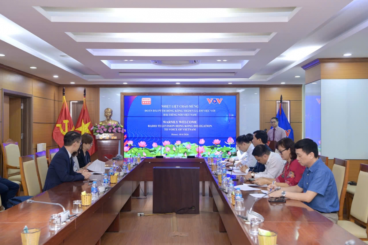 
Phó Tổng Giám đốc Đài Tiếng nói Việt Nam (VOV) Ngô Minh Hiển đã tiếp đoàn Đài Phát thanh Truyền hình Hong Kong (Trung Quốc)