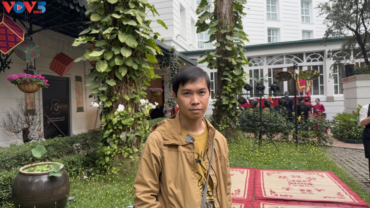 Ngo Quy Duc, founder of a project to revive Chuon village’s woodblock calligraphic scrolls