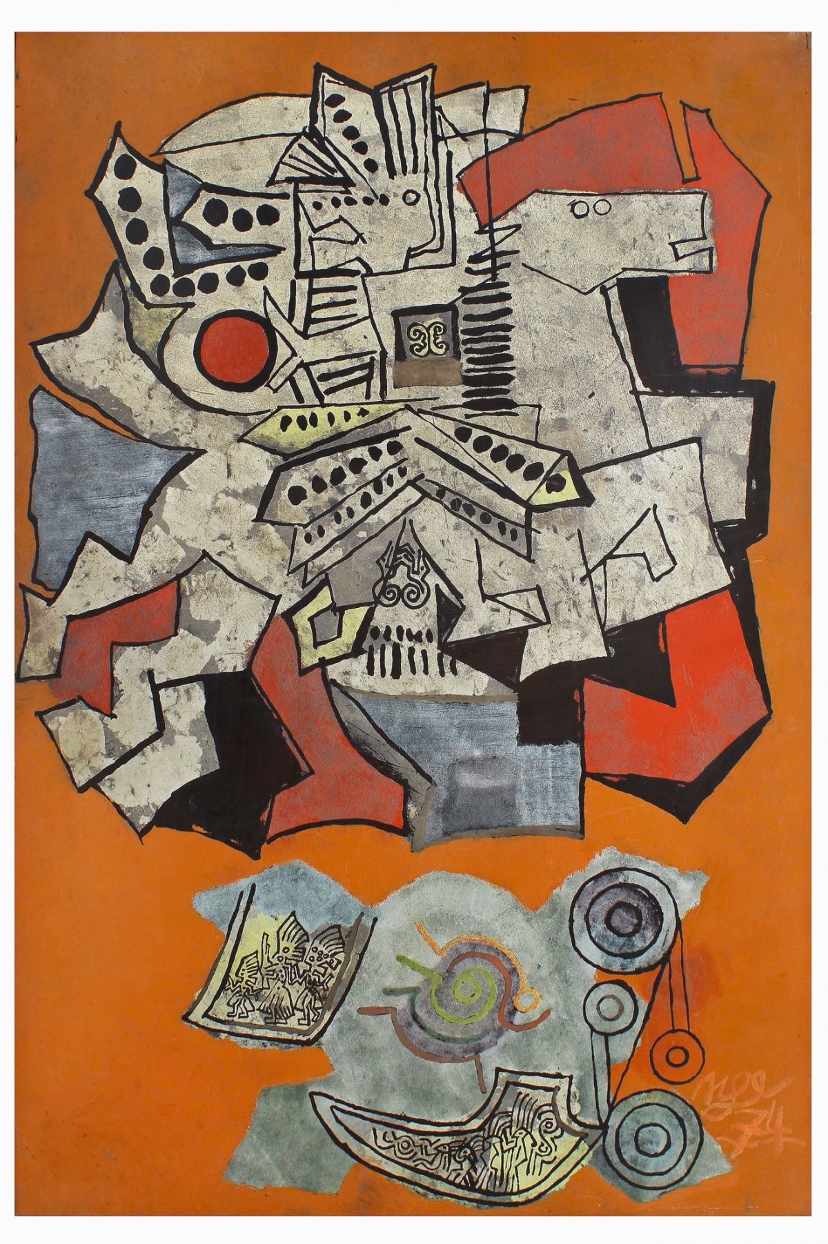 Tác phẩm sơn mài "Gióng" của hoạ sĩ Nguyễn Tư Nghiêm sáng tác năm 1974