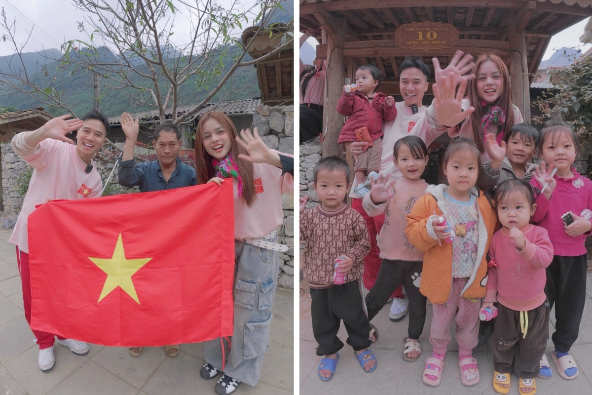 メオバック村の人々へ、愛国心を届ける。