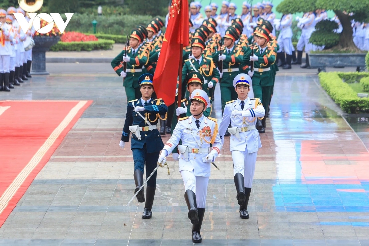 환영식에 도열한 의장대의 모습은 국빈을 맞이하는 행사의 위풍당당함을 한층 더했다.
