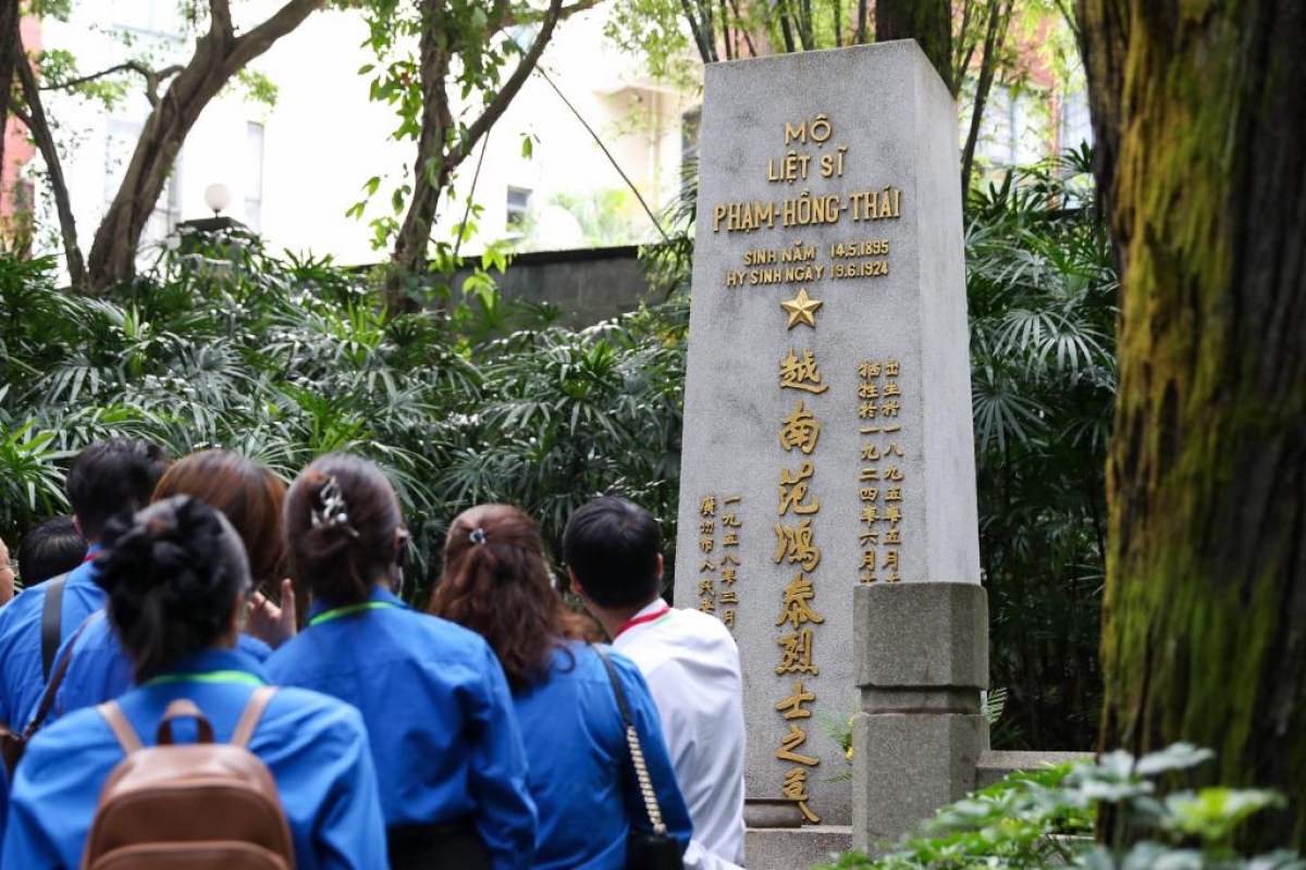 Thanh, thiếu niên Việt Nam tham gia ‘hành trình đỏ’ tại Trung Quốc.<br>
Nguồn: CMG