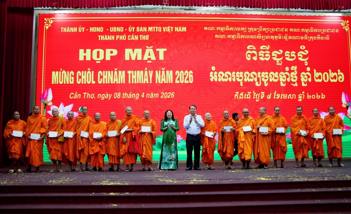 Thành phố Cần Thơ tổ chức họp mặt mừng Chôl Chnăm Thmây 2026. Ảnh: Thạch Hồng/VOV-ĐBSCL