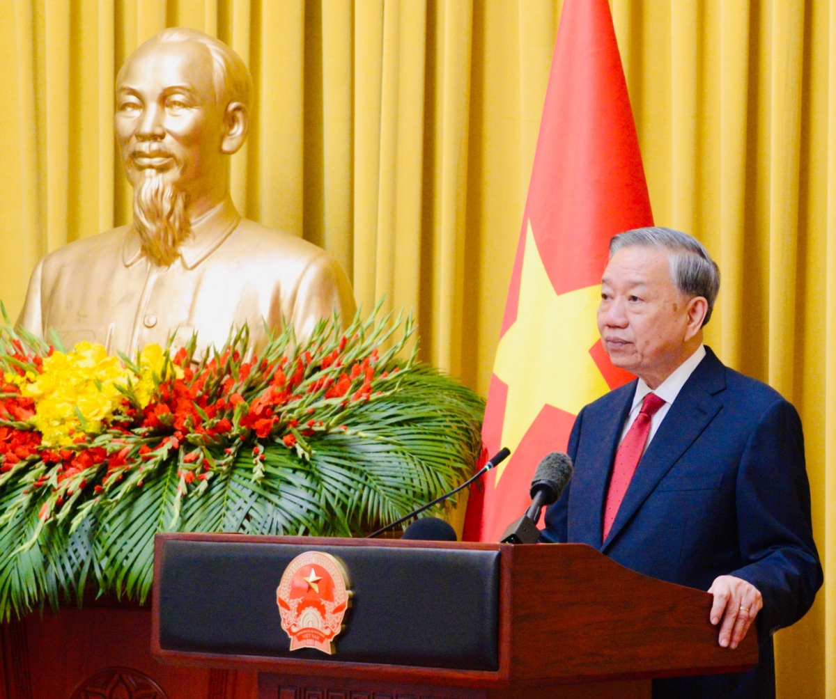 Tổng Bí thư, Chủ tịch nước Tô Lâm phát biểu tại buổi lễ. Ảnh: Văn Hiếu/VOV