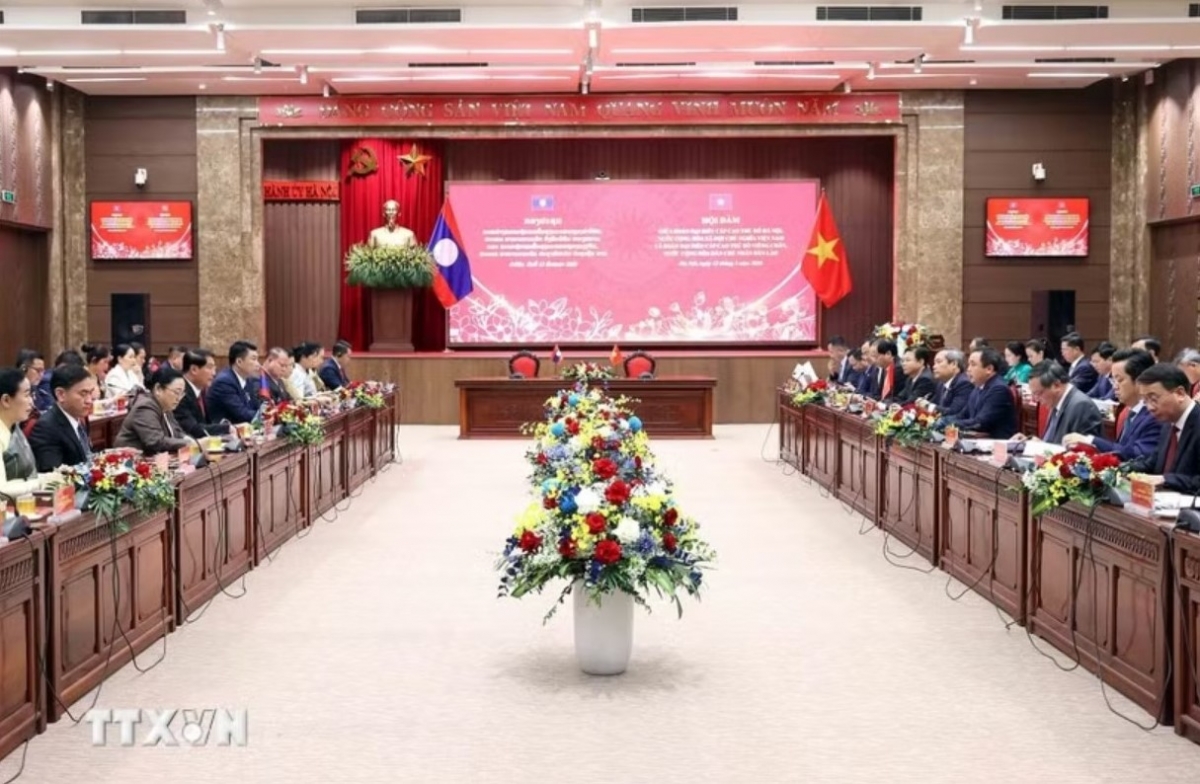 ການ​ພົບ​ປະ​ເຈ​ລະ​ຈາ​ລະ​ຫວ່າງ​ສອງ​ຝ່າຍ (ພາບ: TTXVN)