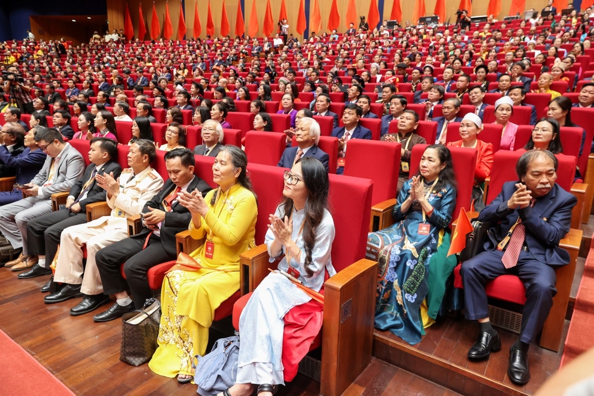  Delegates attending the ongoing 11th National Congress of the Vietnam Fatherland Front (Photo: VGP/Nhat Bac)
