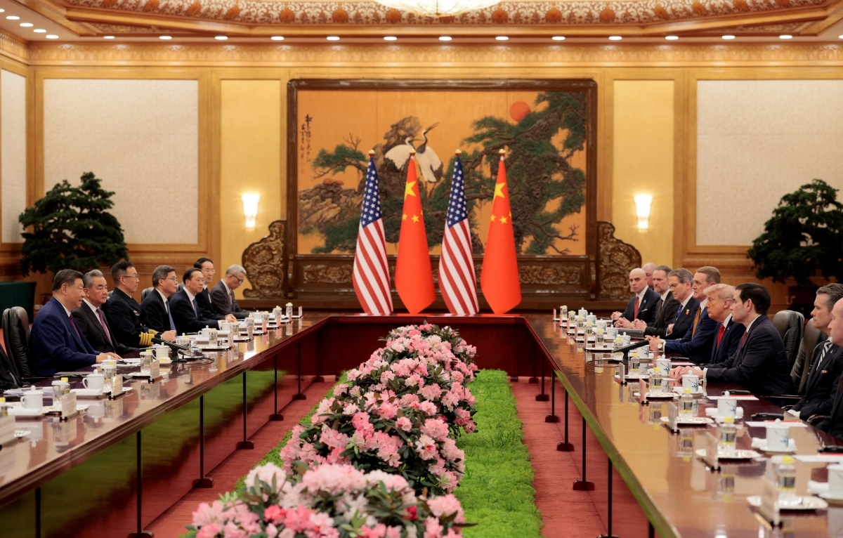 Las conversaciones oficiales entre los lideres de China y Estados Unidos, en el Gran Salón del Pueblo, el 14 de mayo de 2026. Foto: REUTERS/Evan Vucci