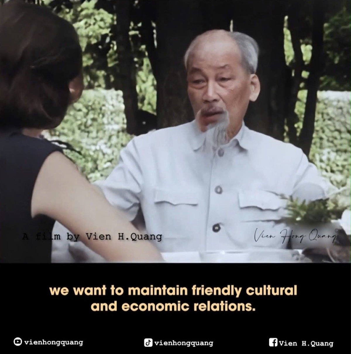 Video eines Interviews mit Präsident Ho Chi Minh, das von Vien Hong Quang eingefärbt wird. (Foto: Privat)