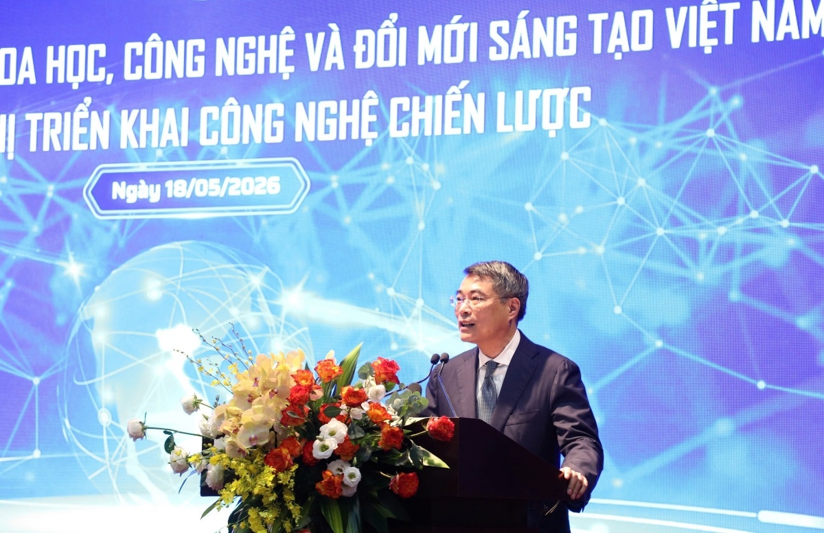 Le Premier ministre Lê Minh Hung s'exprime lors de la cérémonie.<br>
Photo : Lai Hoa/VOV