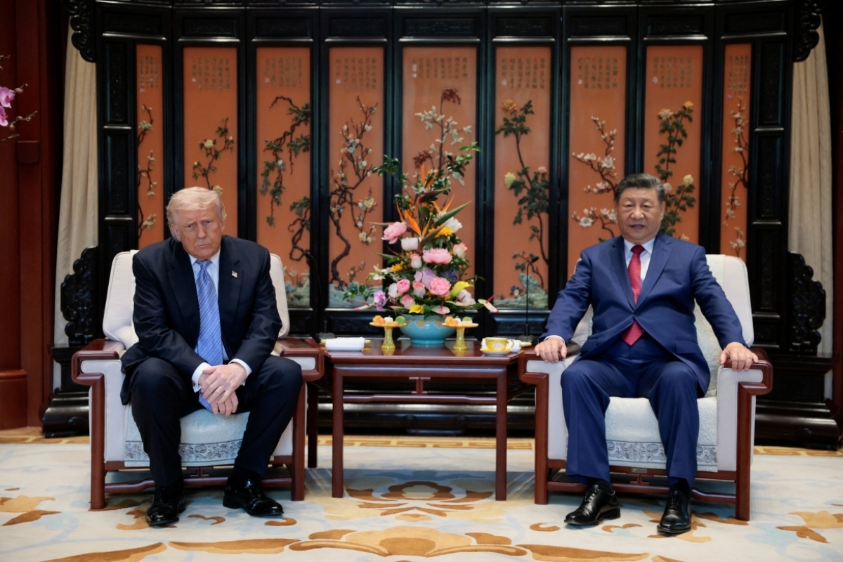 El presidente de Estados Unidos, Donald Trump (izquierda), y el presidente de China, Xi Jinping, durante su encuentro celebrado el 15 de mayo. Foto: REUTERS