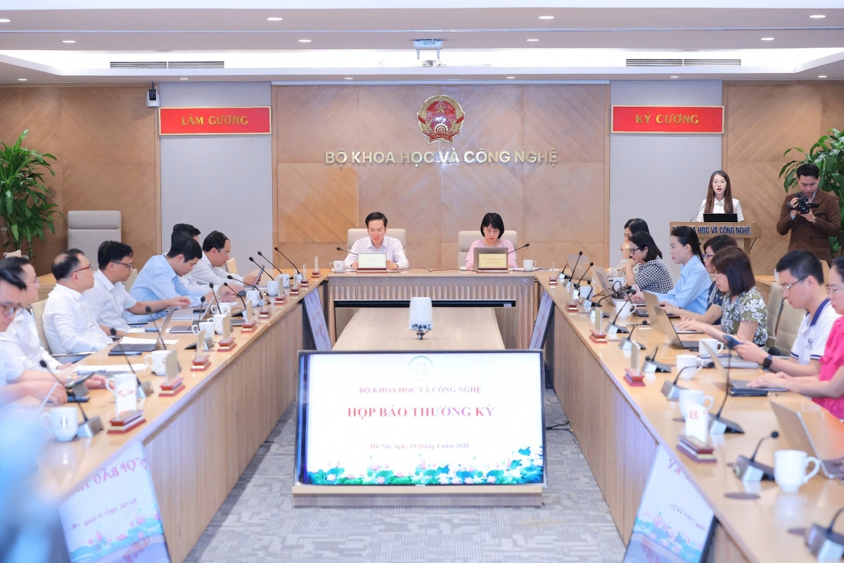A regular press briefing by the Ministry of Science and Technology is held on April 29, 2026 in Hanoi (Photo: Ministry of Science and Technology)
